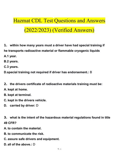 how hard is hazmat test|hazmat cdl test questions.